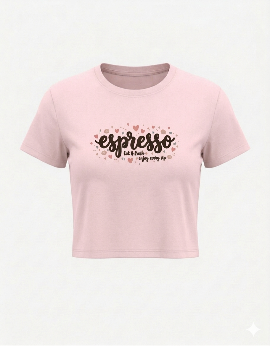 Espresso Graphic Crop Top