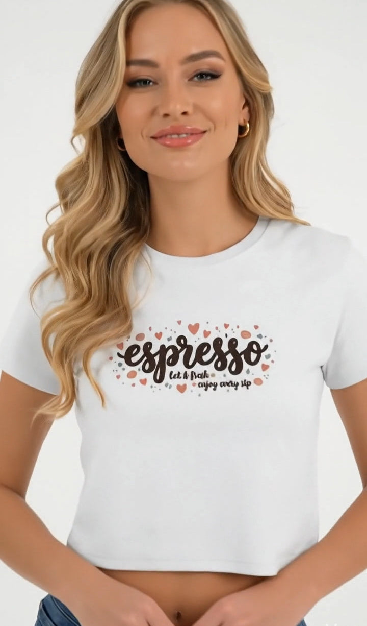 Espresso Graphic Crop Top