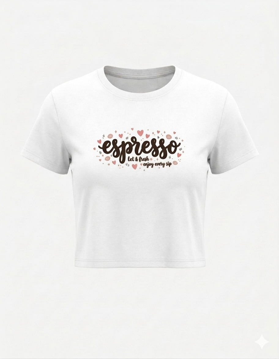Espresso Graphic Crop Top